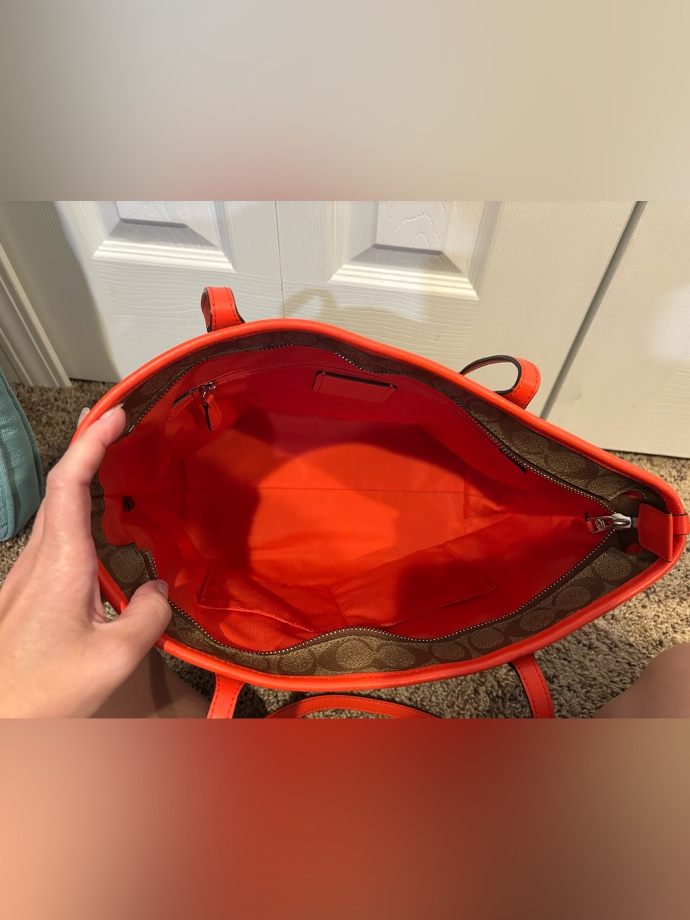 Coach Brown Signature Tote with Wallet - Picture 3 of 13